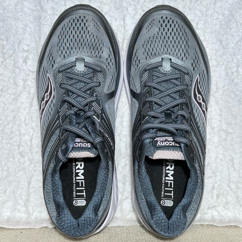 Saucony Womens Grey/Sliver Echelon 7 Running Athletic Sneakers Shoes SZ US 10 - Picture 5 of 11